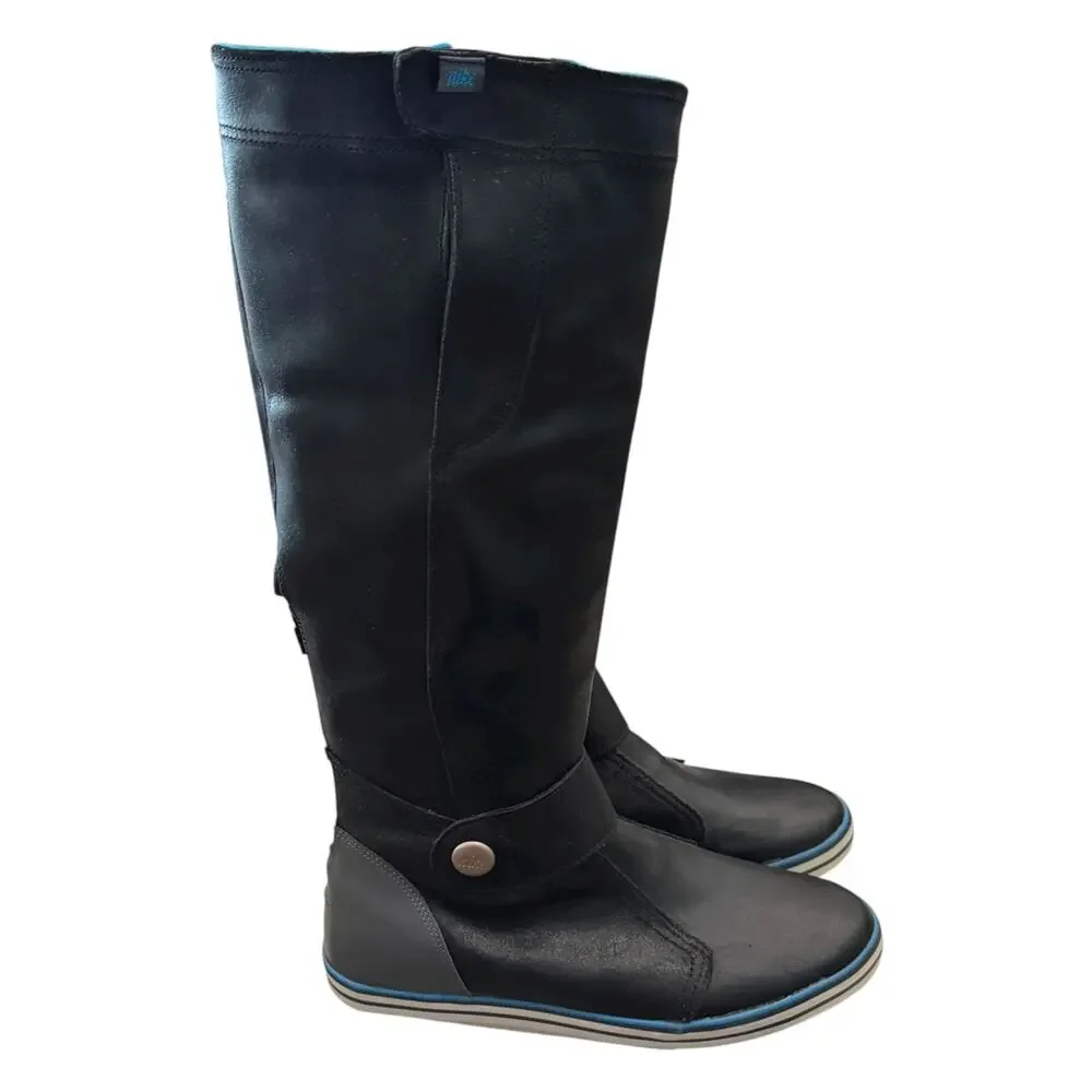 Nike Carico Tall Leather Boots NWOB Black Blue Women’s US 9 EU 40.5